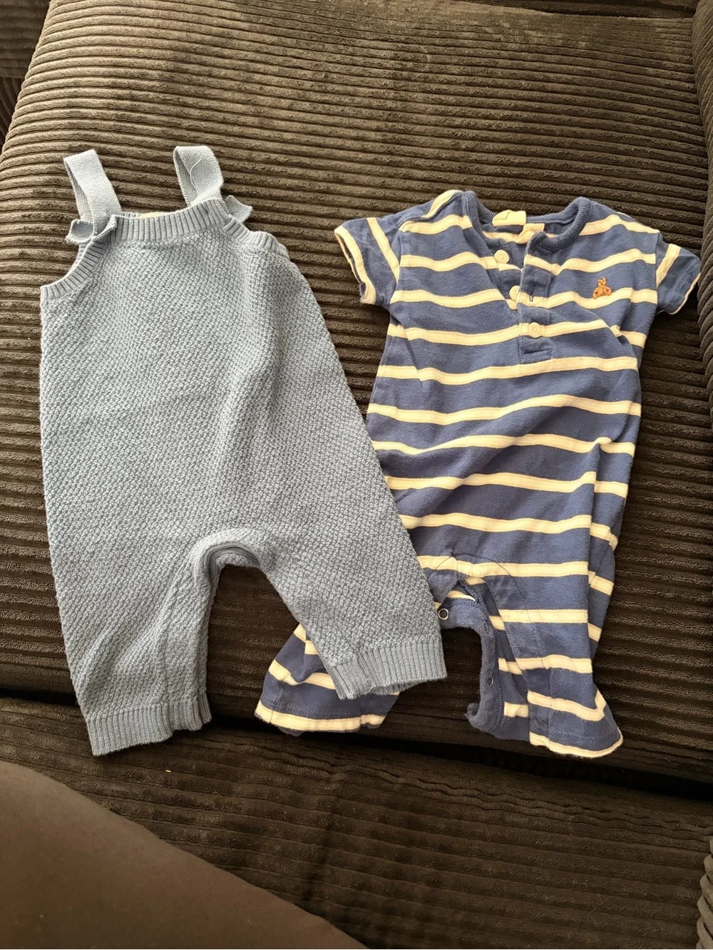 GAP Navy and Yellow Striped Cotton Baby One-Piece